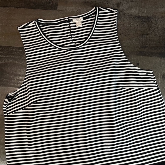 J Crew Black Striped Tank Top size Large - Picture 2 of 11